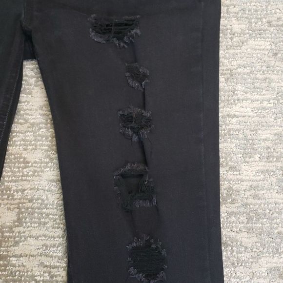 DOLLHOUSE destructed black denim overalls - Picture 4 of 12